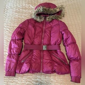 Hot Pink Belted Puffer Jacket Size 12